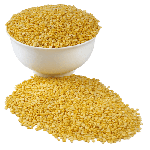 Loose Moong Dal isolated on transparent background for product display