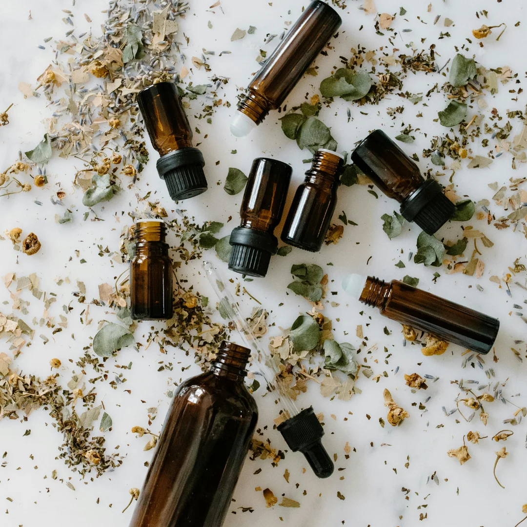 Pure & premium eucalyptus oil variations, in glass bottle. 