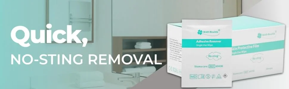 Bao Health 60430 Adhesive Remover Wipes, No‑Sting, Alcohol‑Free (Pack of 30)
