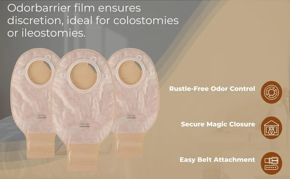 BAO Health 2146008F Two Piece Ostomy Pouch With Filter & Velcro, OPAQUE, Size- 60mm 