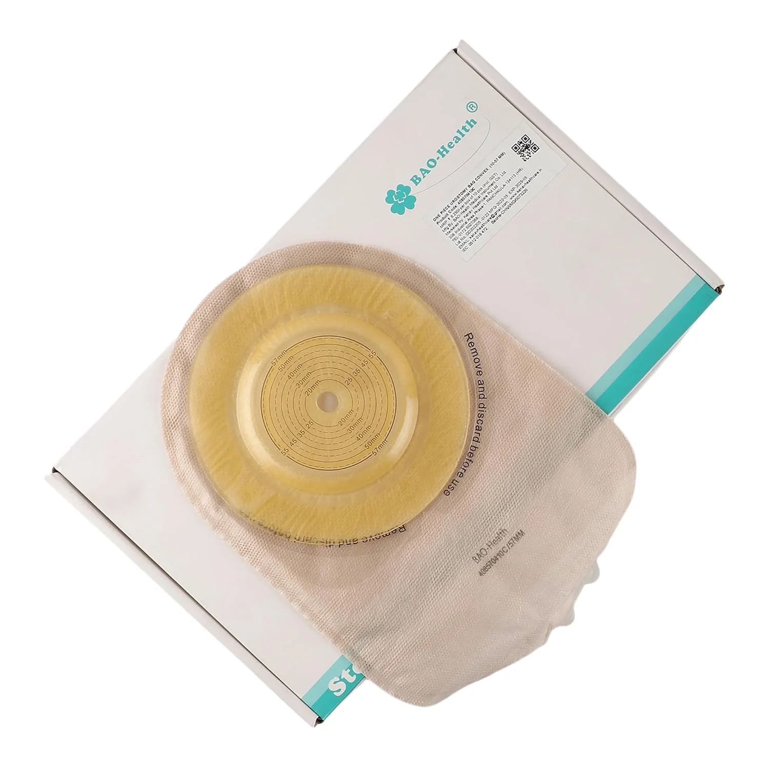 BAO Health 408570410C One Piece Convex Urostomy Pouch With Cut upto 57 mm 