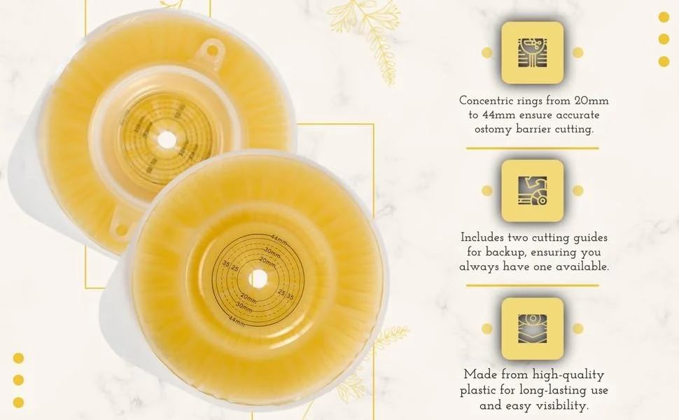 BAO Health 303440110C Two Piece Convex Sin Barrier Flange with Belt Ears, Size- 60mm, Max Cut 44mm