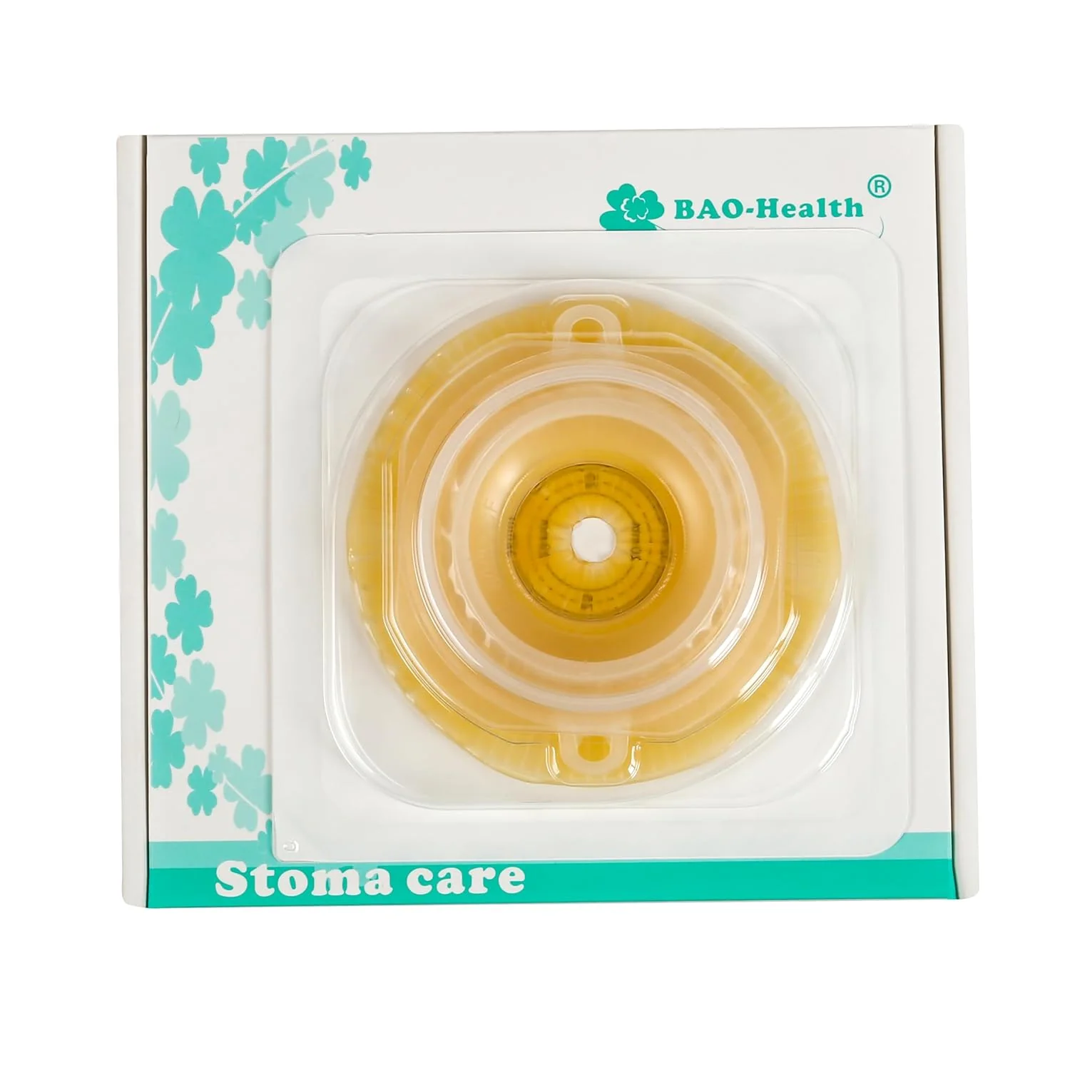 BAO Health 306320110C Two Piece Convex Sin Barrier Floating Flange with Belt Ears, Size- 60mm, Max Cut 32mm