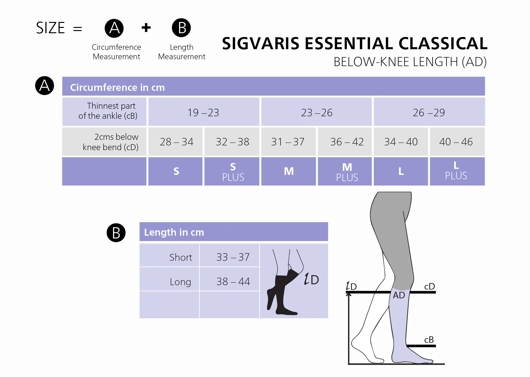 Class 2 Compression – Below Knee Length – Sigvaris Essential Classical