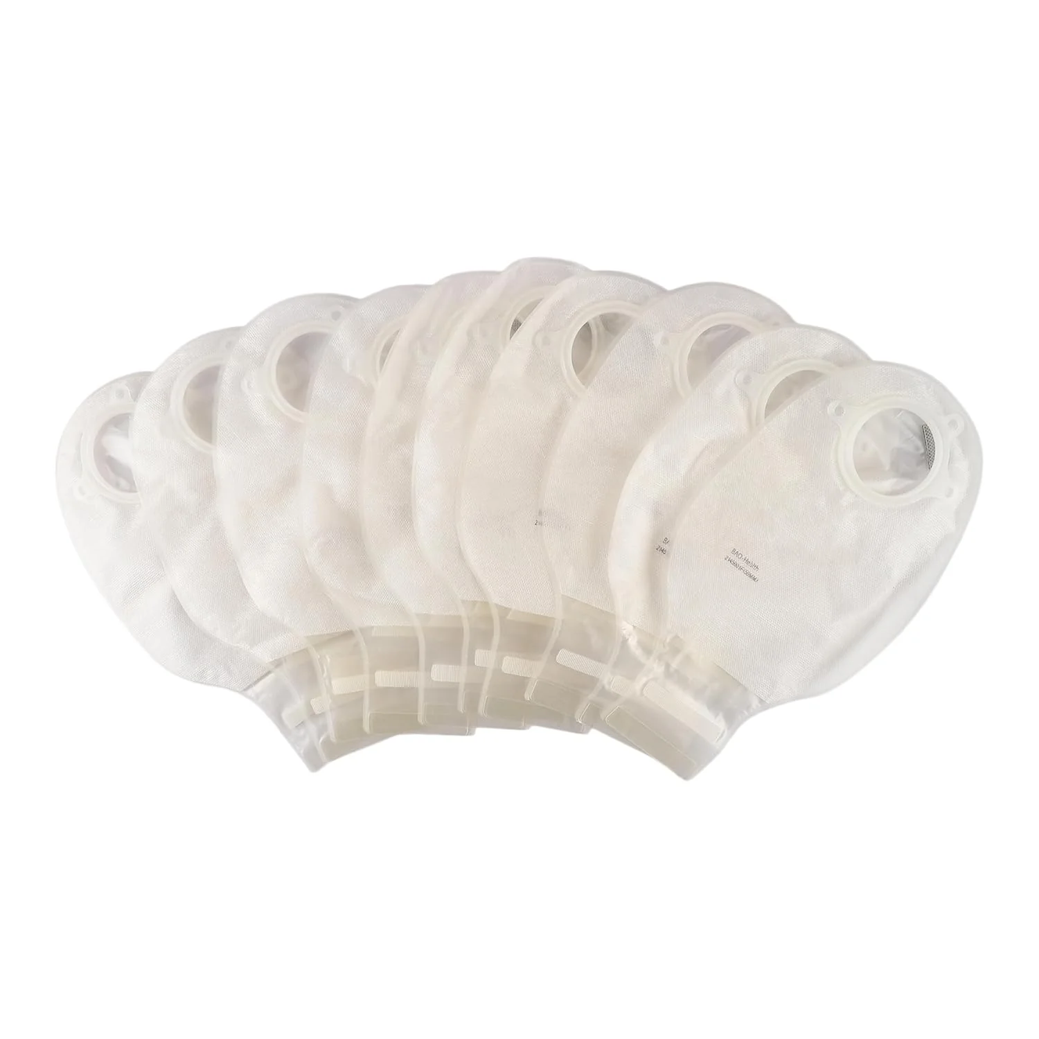 BAO Health 2145001F Two Piece Open Ostomy Pouch With Filter & Velcro, TRANSPARENT, Size- 50 mm 