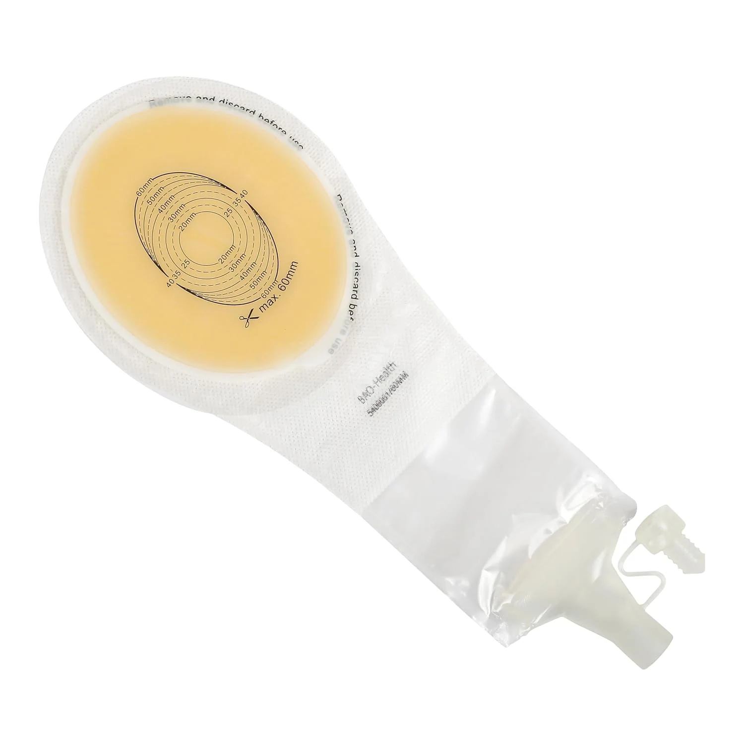 BAO Health 5406001 Wound and Fistula Pouch with window VERTICAL 40mm wide X 60mm high