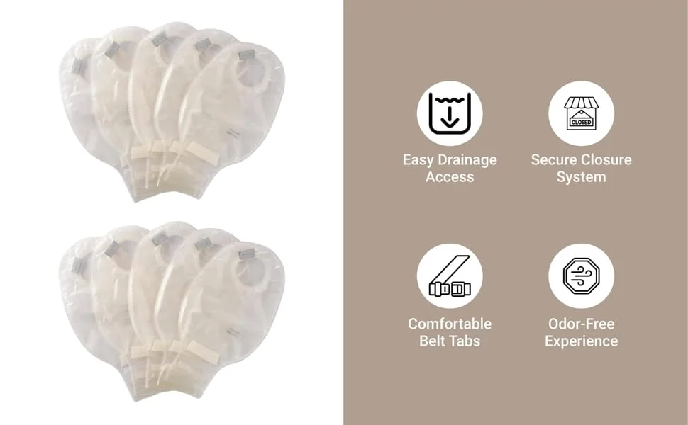 BAO Health 2146001F Two Piece Ostomy Pouch With Filter & Velcro, TRANSPARENT, Size- 60mm 