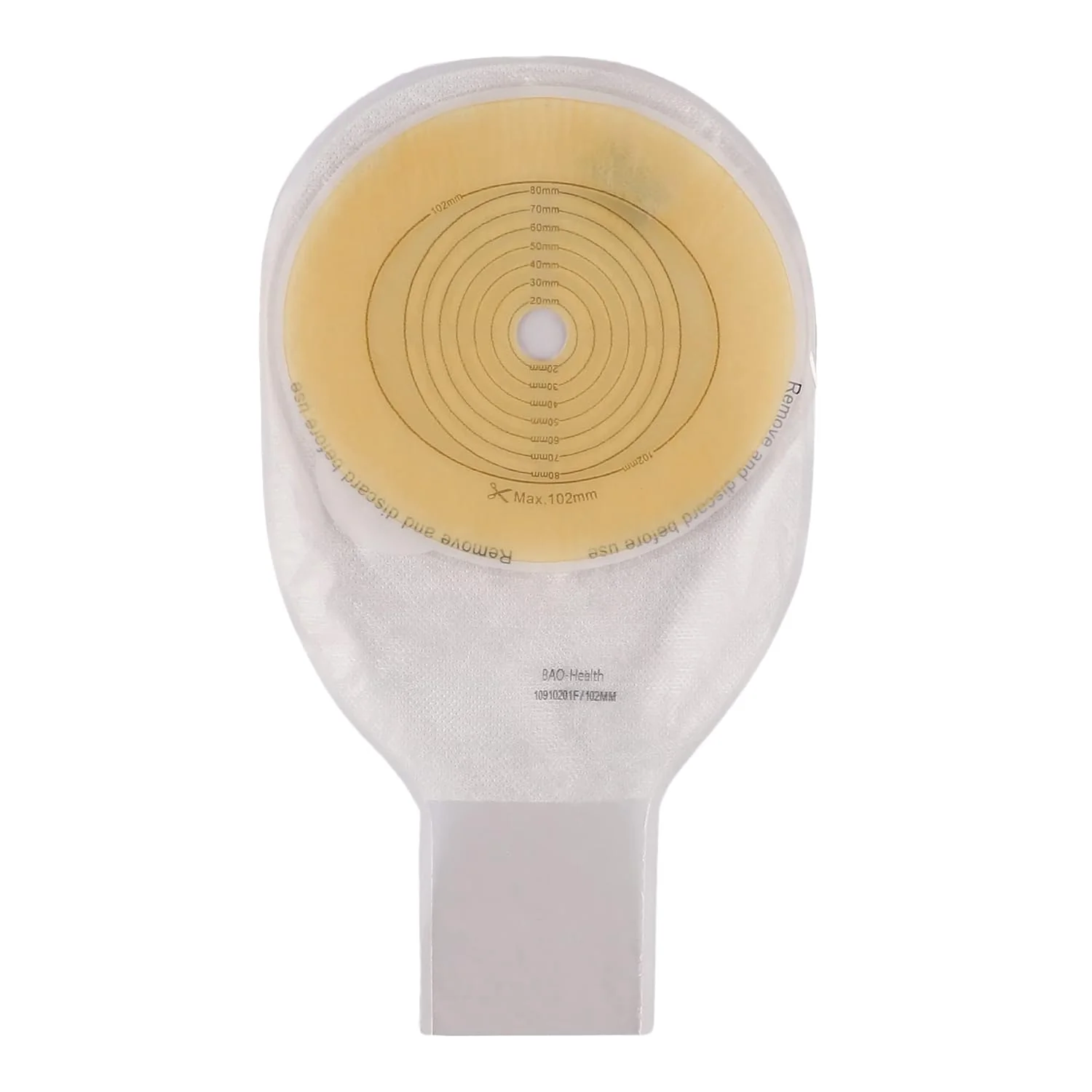 BAO Health 10910201F One Piece CureGuard Pouch With filter & Clamp Closure, TRANSPARENT, XXL Size - 102 mm 