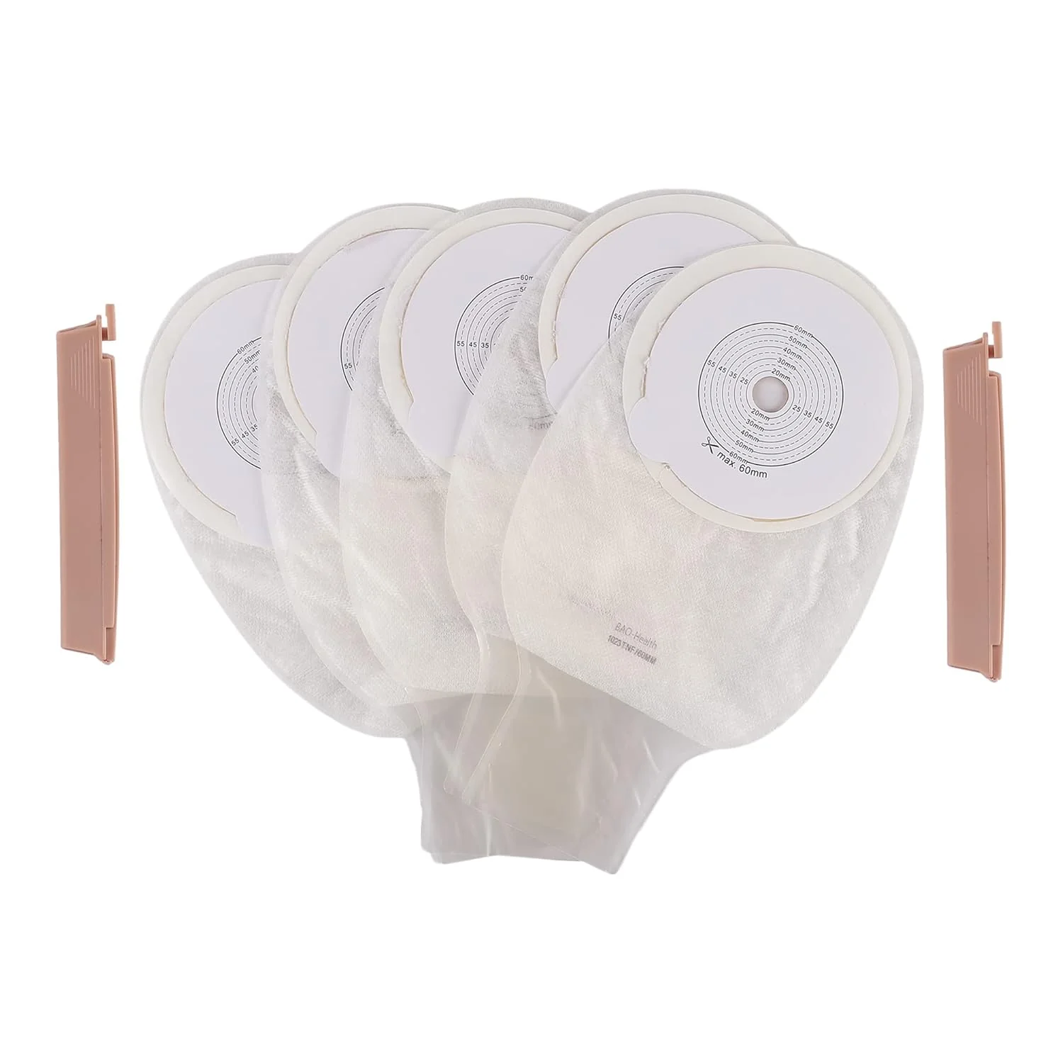 BAO Health 1023TNF One Piece Open Colostomy pouch With Filter & Clamp Closure, TRANSPARENT, Size - 60 mm