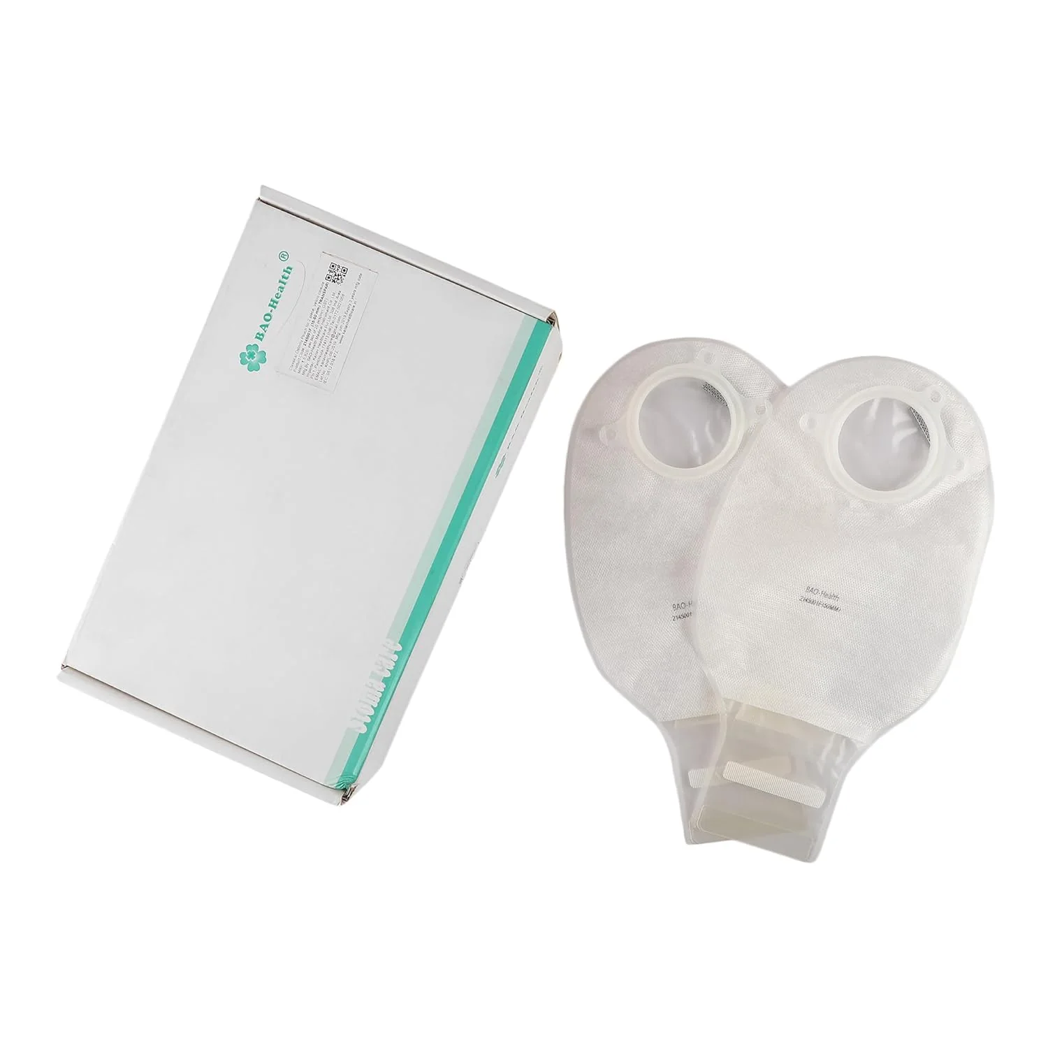 BAO Health 2145001F Two Piece Ostomy Pouch With Filter & Velcro, TRANSPARENT, Size- 50mm 