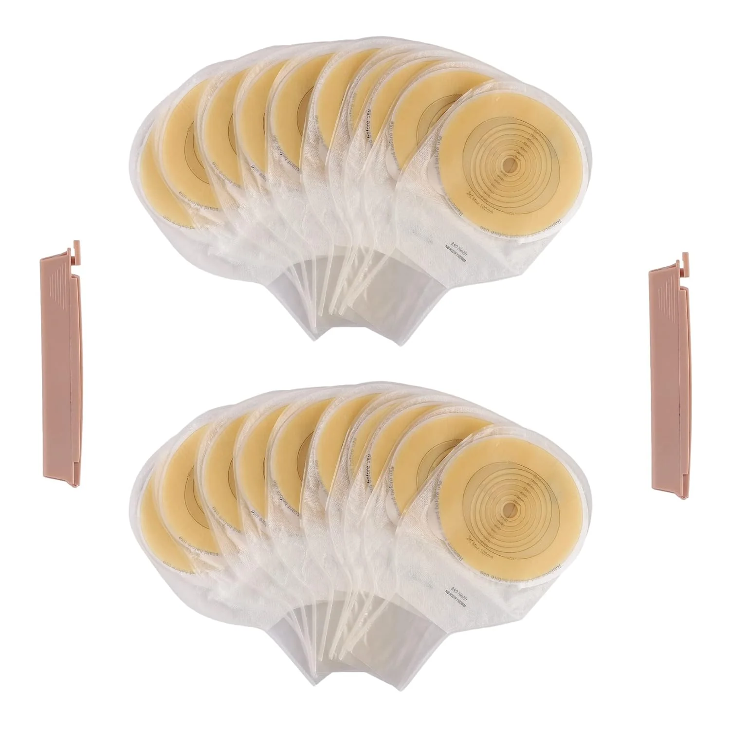 BAO Health 10910201F One Piece CureGuard Pouch With filter & Clamp Closure, TRANSPARENT, XXL Size - 102 mm 