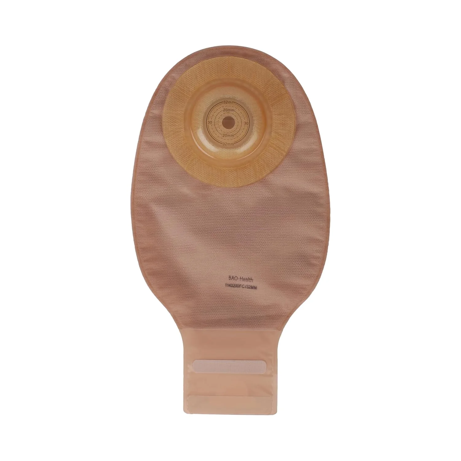 BAO Health 1143400FC One Piece Convex Pouch with Belt Ears Filter & Velcro Closure, OPAQUE, Size upto 32 mm
