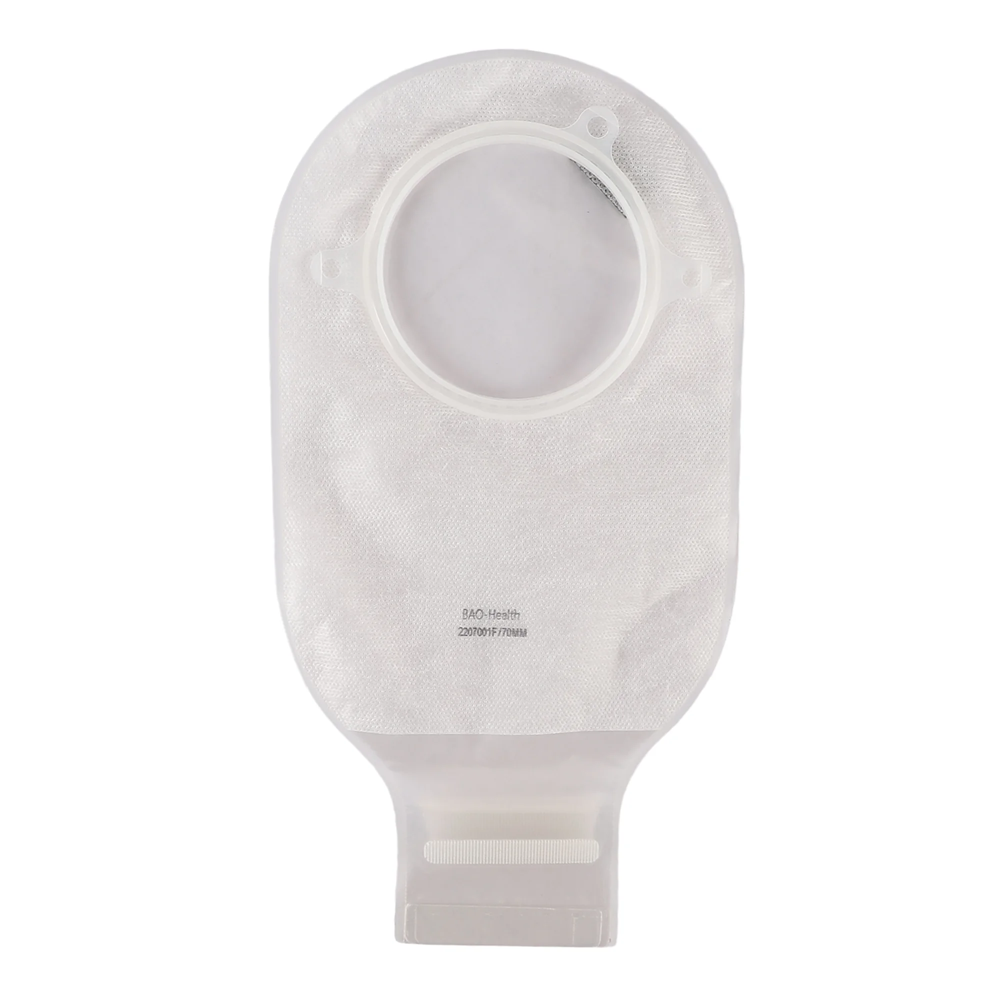 BAO Health 2207001F Two Piece Open Ostomy Pouch With Filter & Velcro, TRANSPARENT, Size- 70mm