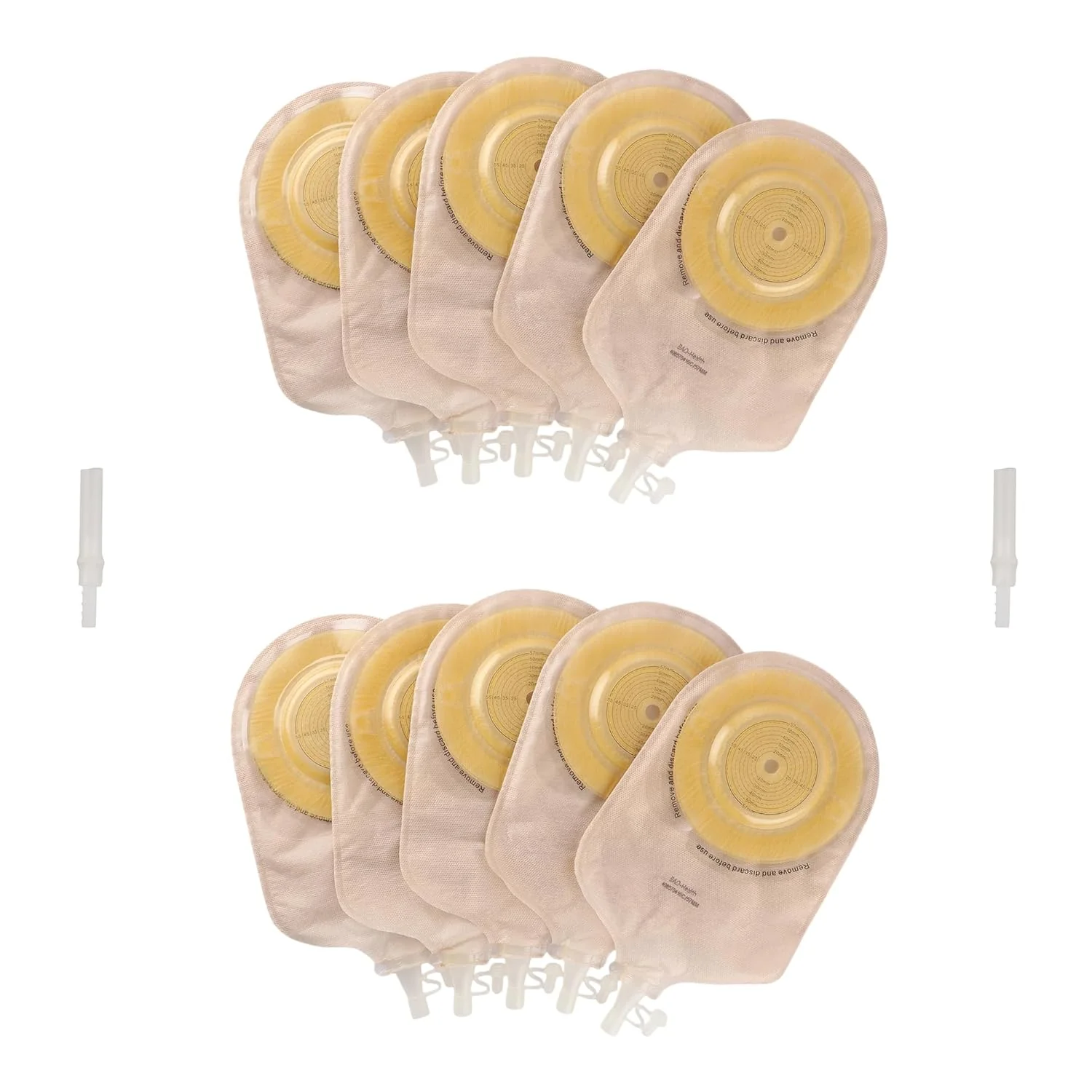 BAO Health 408570410C One Piece Convex Urostomy Pouch With Cut upto 57 mm 