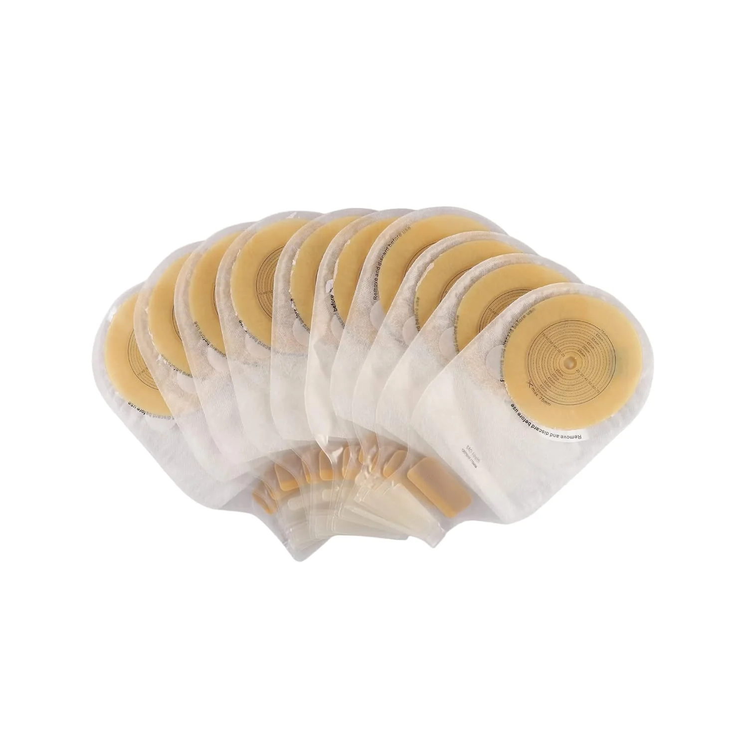 BAO Health 1207501F One Piece Ostomy Pouch With Filter & Velcro Closure, TRANSPARENT, Size - 75mm