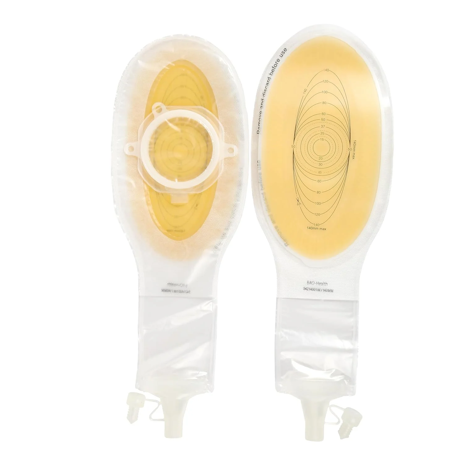 BAO Health 54214001W Wound and Fistula Pouch with window VERTICAL 50mm wide X 140mm high 