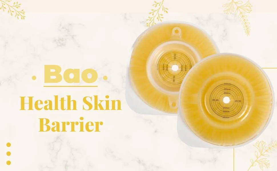 BAO Health 303440110C Two Piece Convex Sin Barrier Flange with Belt Ears, Size- 60mm, Max Cut 44mm