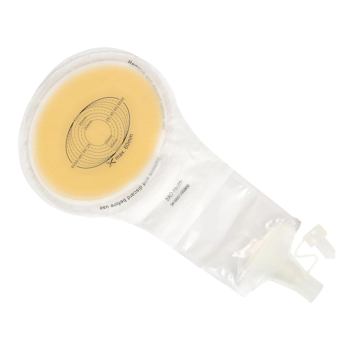 BAO Health 5416001 Wound and Fistula Pouch with window HORIZONTAL 60mm wide X 40mm high 