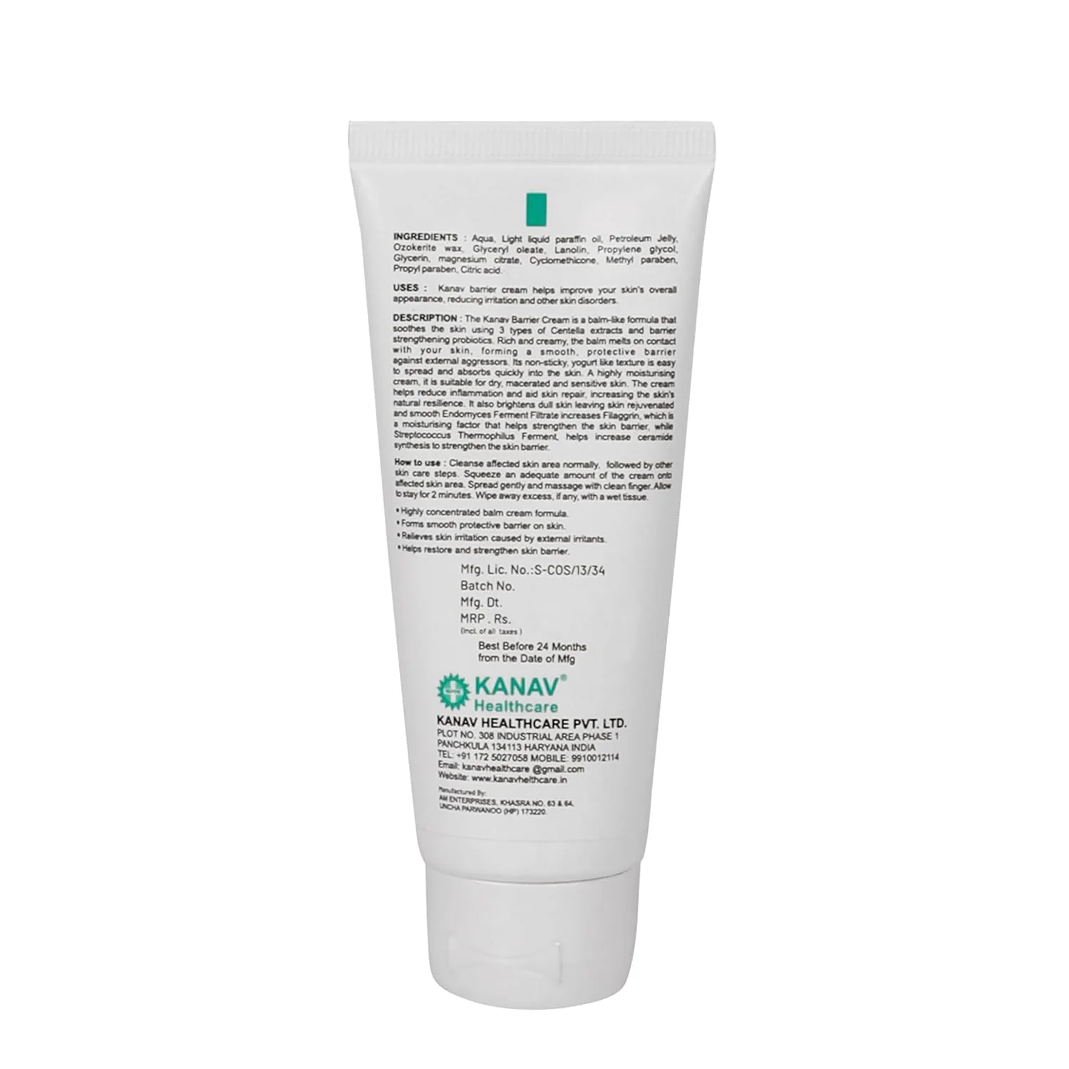 Kanav Barrier Cream 6015, Skin Protective Moisturizing Cream, 60 gram