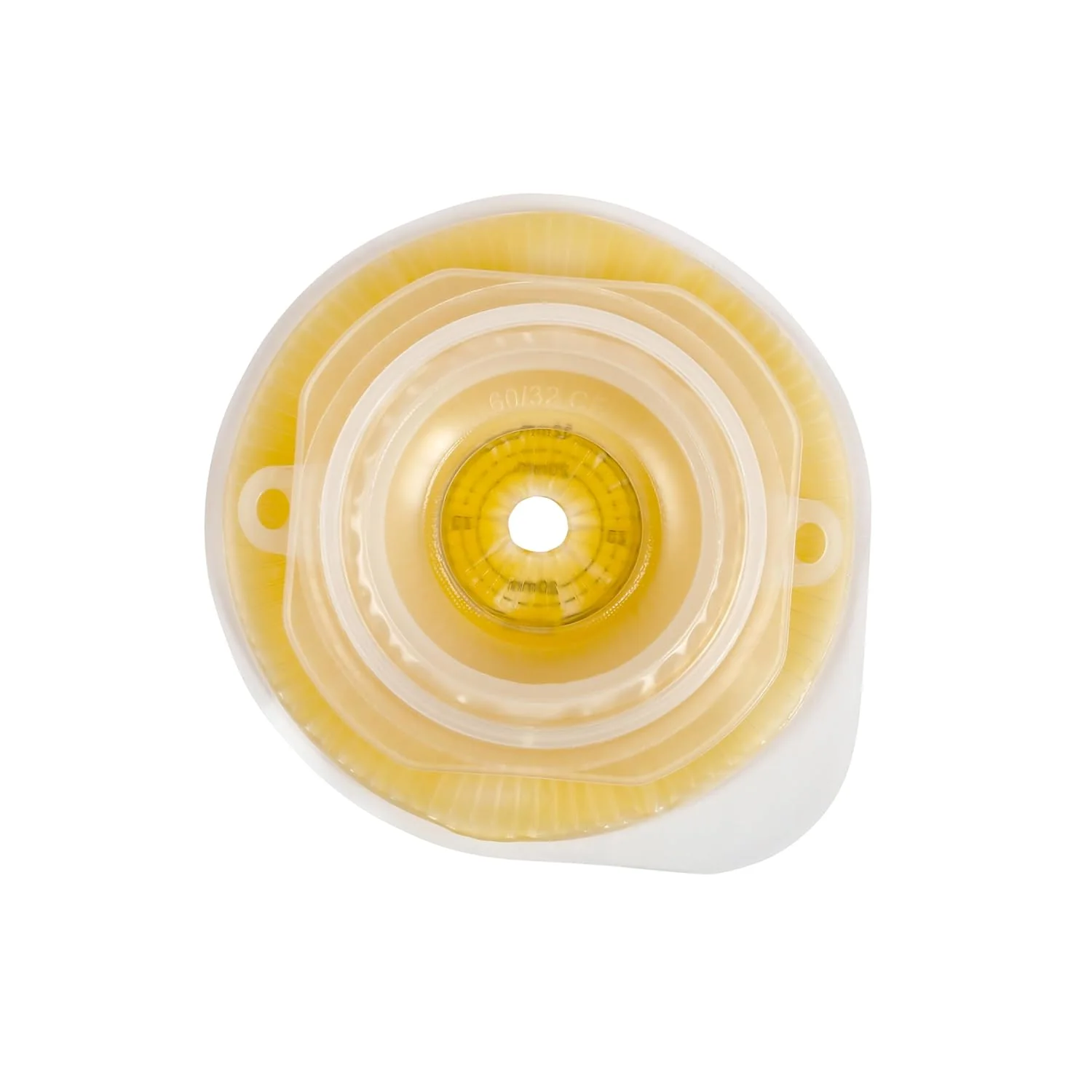 BAO Health 306320110C Two Piece Convex Sin Barrier Floating Flange with Belt Ears, Size- 60mm, Max Cut 32mm