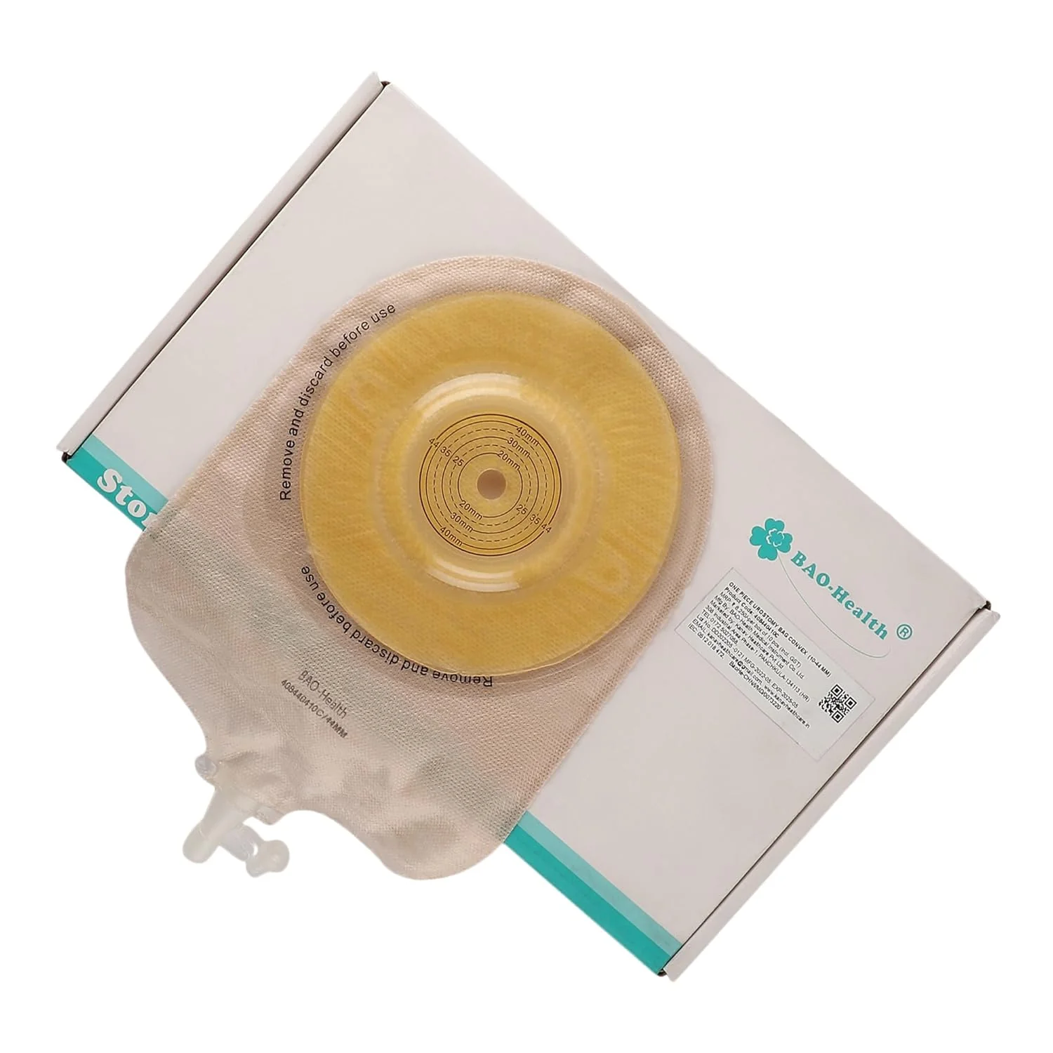 BAO Health 408440410C One Piece Convex Urostomy Pouch With Cut upto 44 mm 