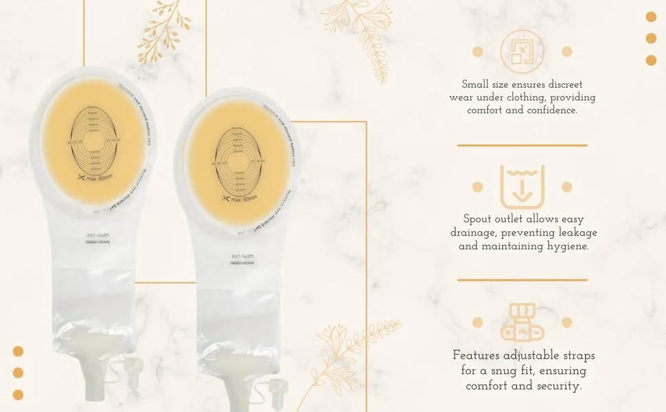 BAO Health 5406001 Wound and Fistula Pouch with window VERTICAL 40mm wide X 60mm high