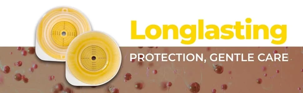 BAO Health 305570110C Two Piece Convex Skin Barrier Floating Flange with Belt Ears, Size- 70 mm, Max Cut 57mm