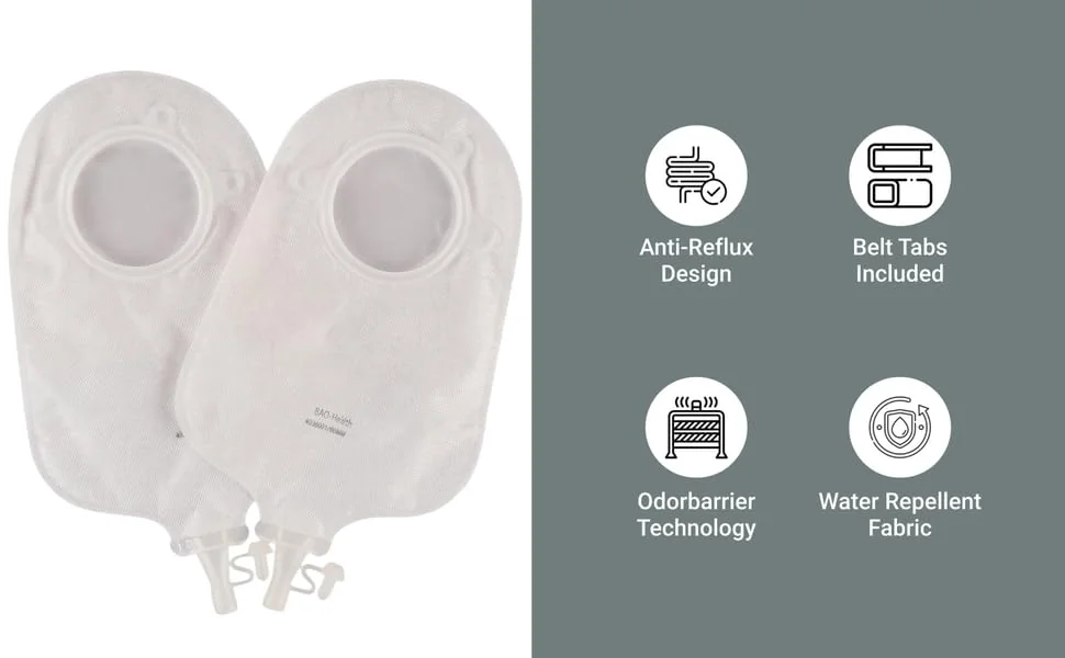BAO Health 4097001 Two Piece Urostomy Pouch With SOFT TAP, TRANSPARENT, Size - 70 mm 