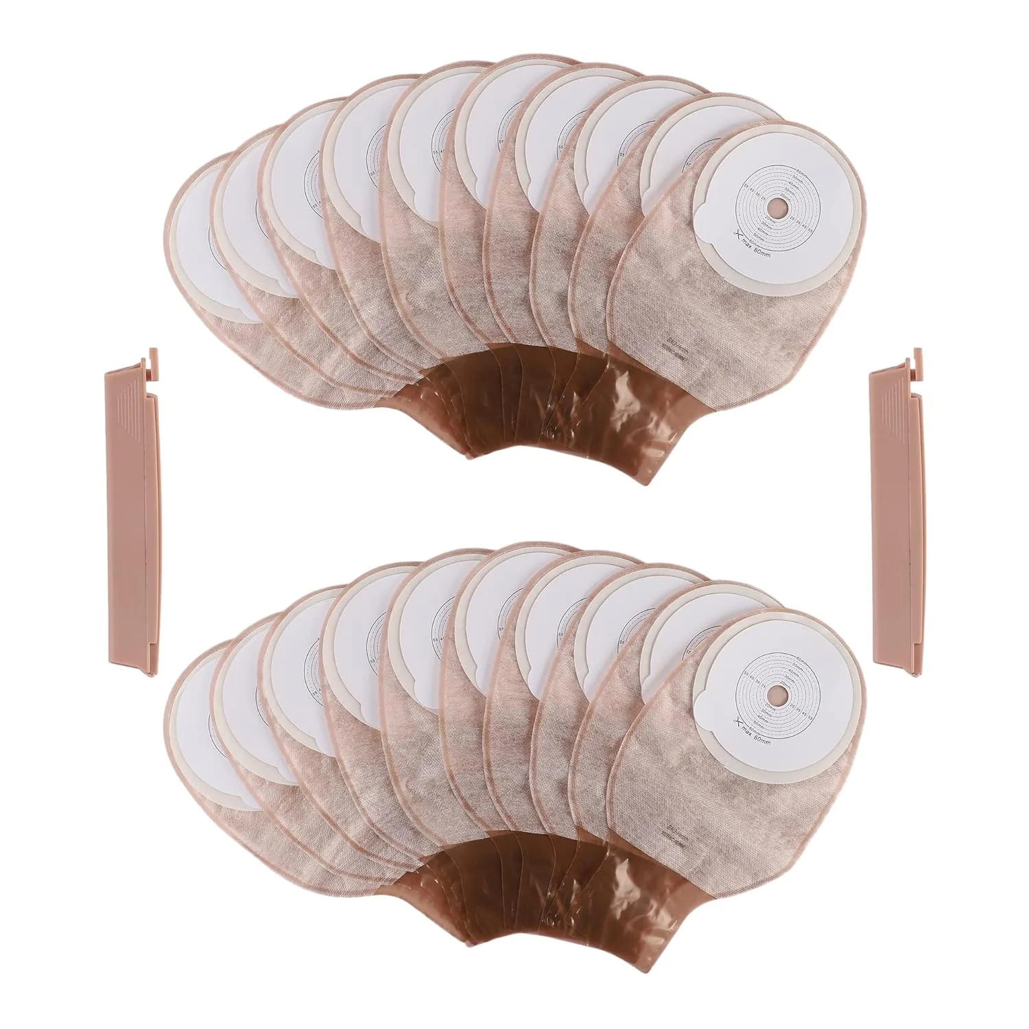 BAO Health 102BNC One Piece Open Colostomy pouch, DRAINABLE, TRANSLUCENT, Size - 60 mm 