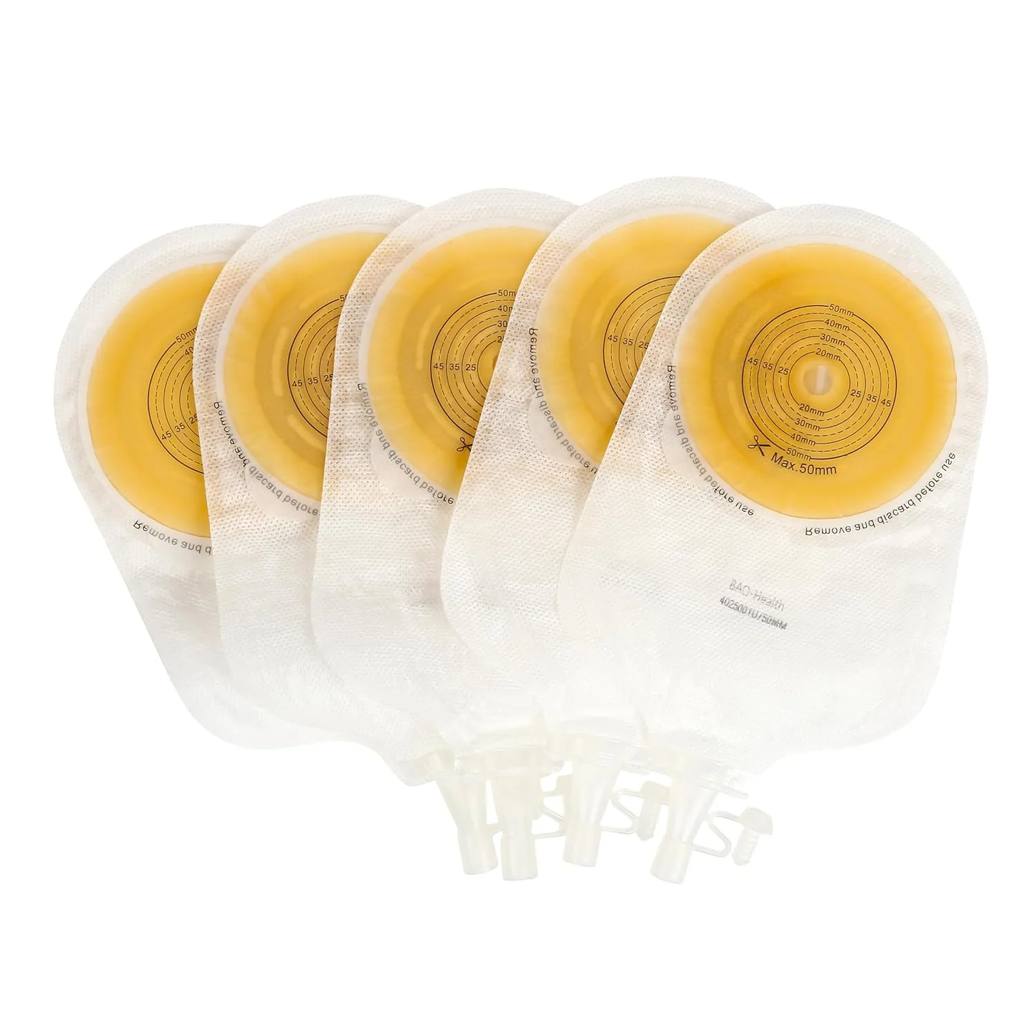 BAO Health 4025001 One Piece Urostomy Pouch With SOFT TAP, TRANSPARENT, Size - 50 mm