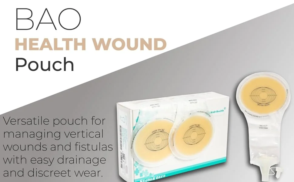 BAO Health 5416001 Wound and Fistula Pouch with window HORIZONTAL 60mm wide X 40mm high 