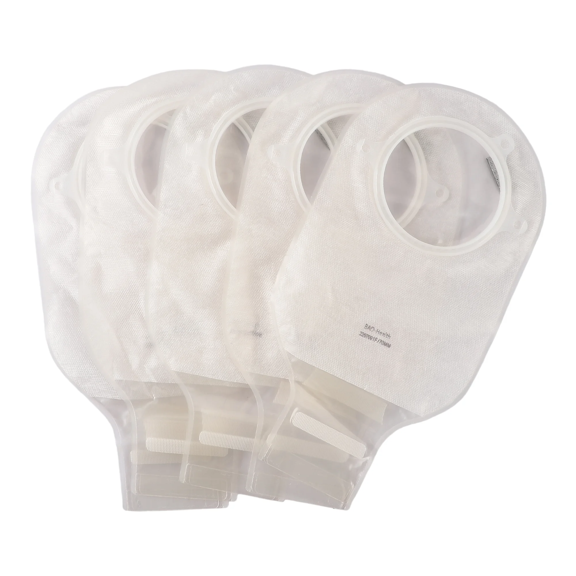 BAO Health 2207001F Two Piece Open Ostomy Pouch With Filter & Velcro, TRANSPARENT, Size- 70mm
