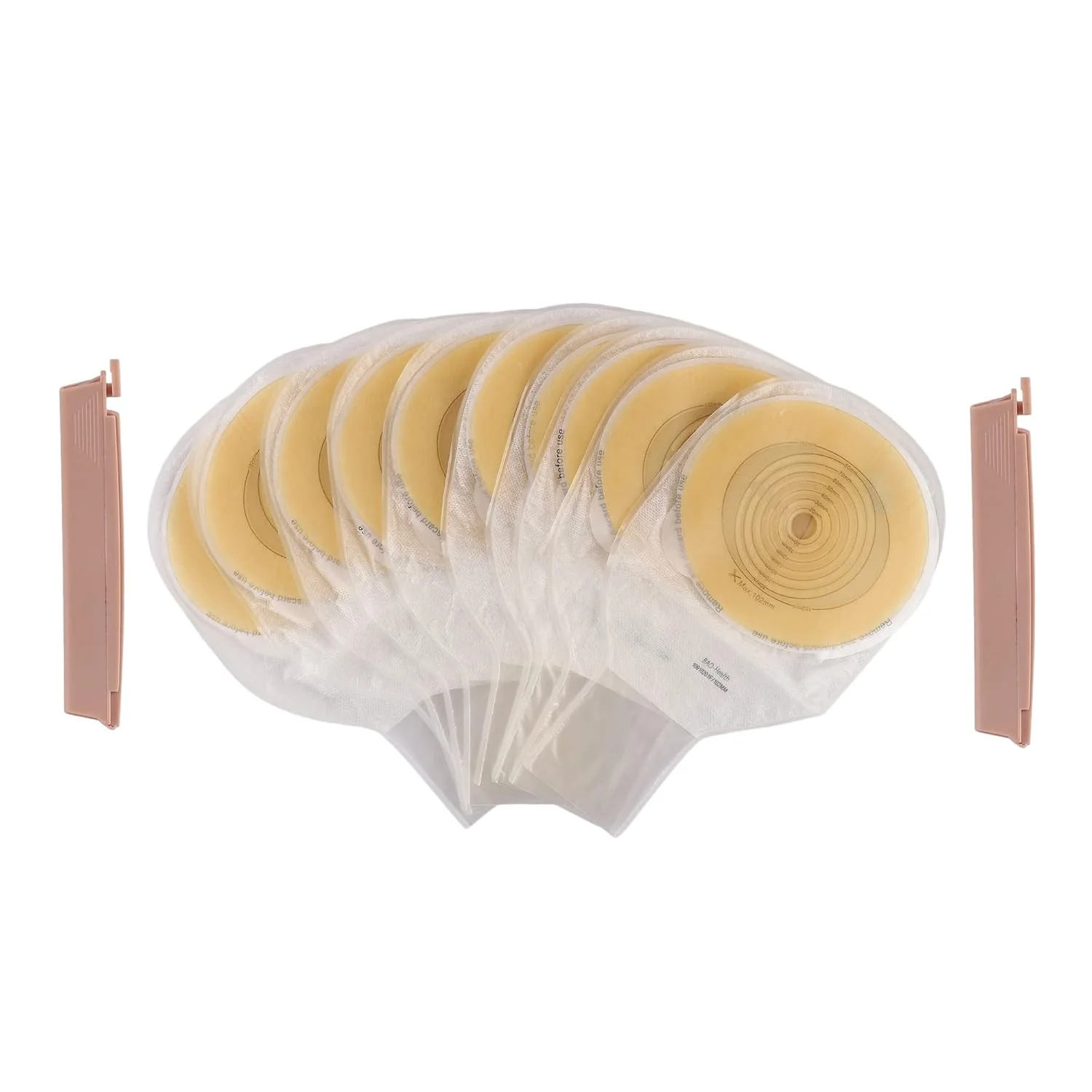 BAO Health 10910201F One Piece CureGuard Pouch With filter & Clamp Closure, TRANSPARENT, XXL Size - 102 mm 