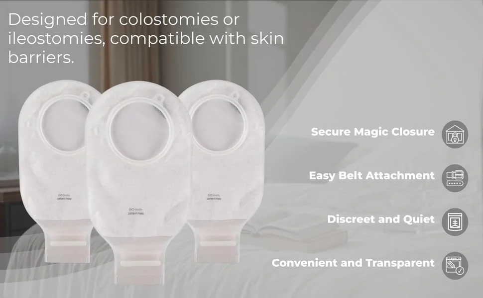 BAO Health 2207001F Two Piece Ostomy Pouch With Filter & Velcro, TRANSPARENT, Size- 70mm 