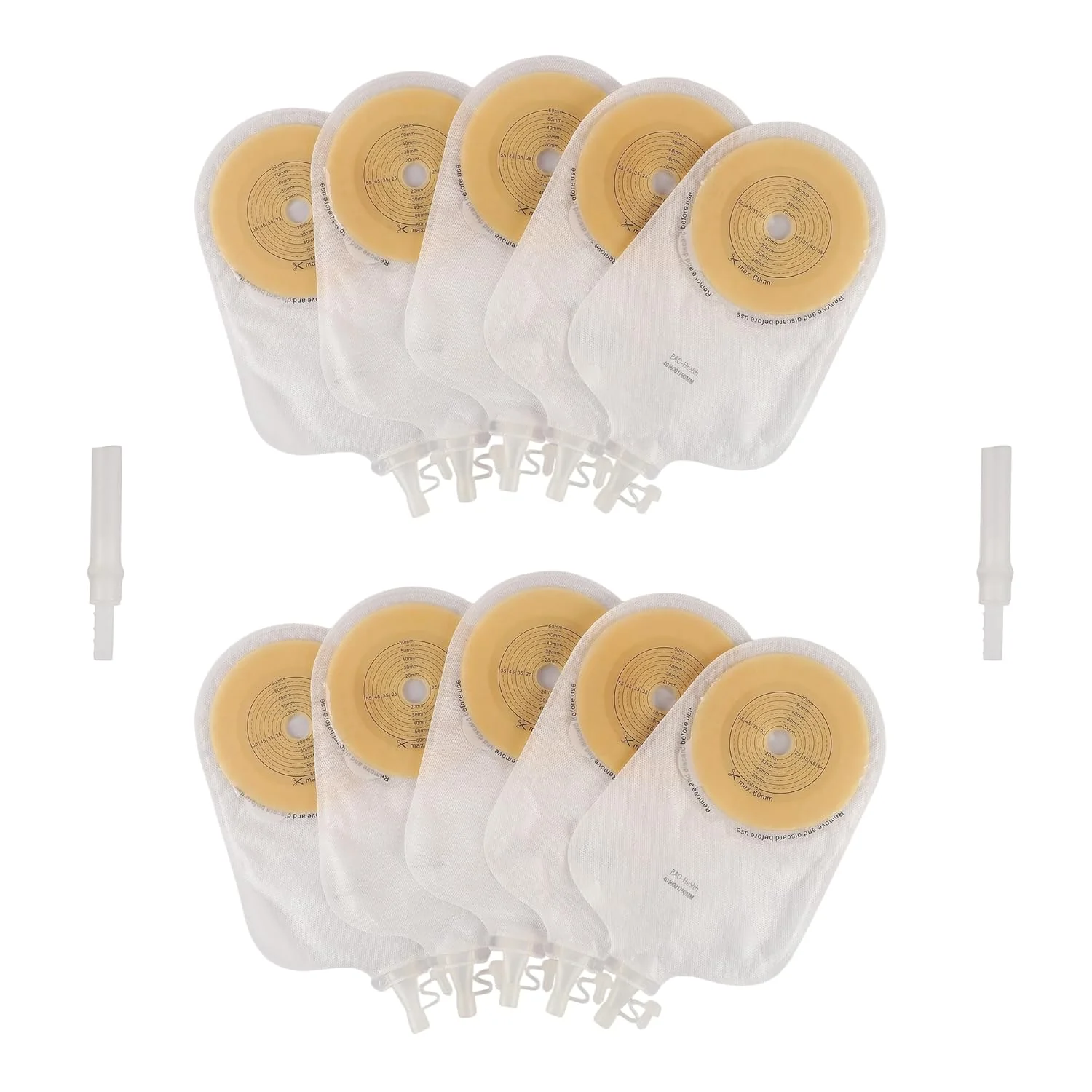 BAO Health 4016001 One Piece Urostomy Pouch With SOFT TAP, TRANSPARENT , Size - 60 mm 