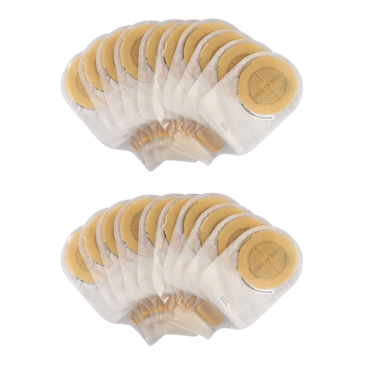 BAO Health 1207501F One Piece Ostomy Pouch With Filter & Velcro Closure, TRANSPARENT, Size - 75mm