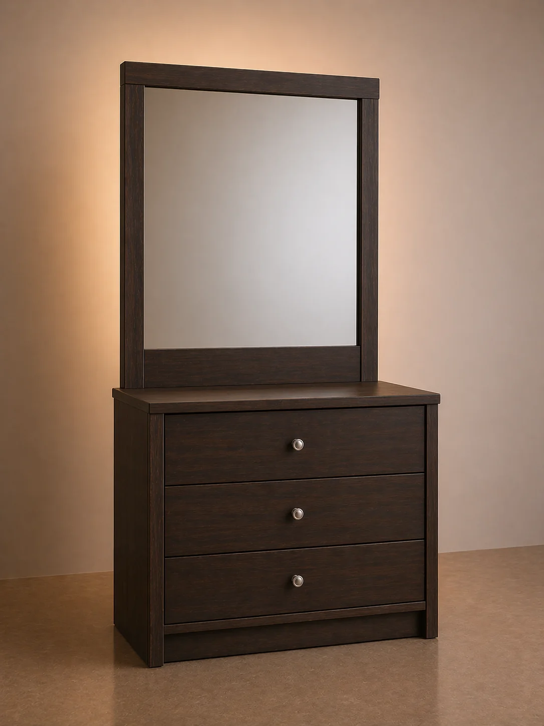 Premium Bedroom Set – Engineered Wood (Dark Finish)