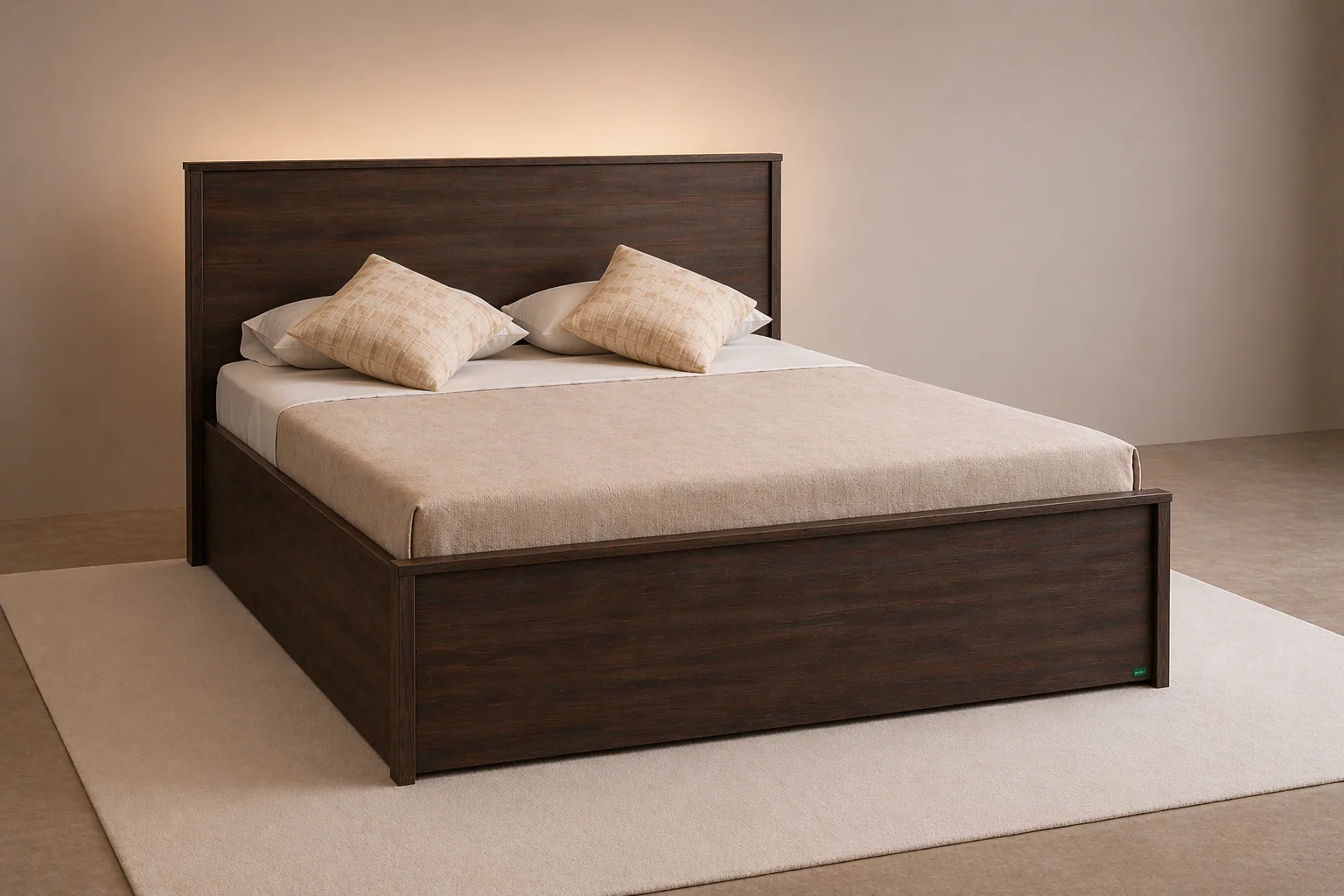 Premium Bedroom Set – Engineered Wood (Dark Finish)
